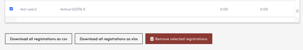 Removing registrations